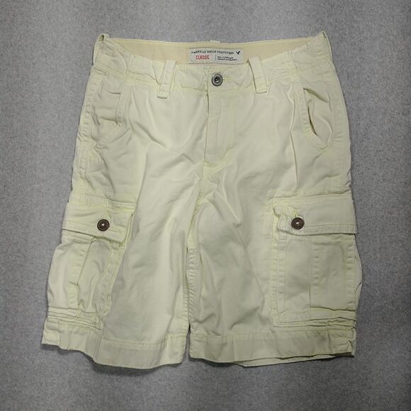 American Eagle Outfitters Other - AMERICAN EAGLE Outfitters Mens Size 30 Neon Yellow 100% Cotton 10" Cargo Shorts